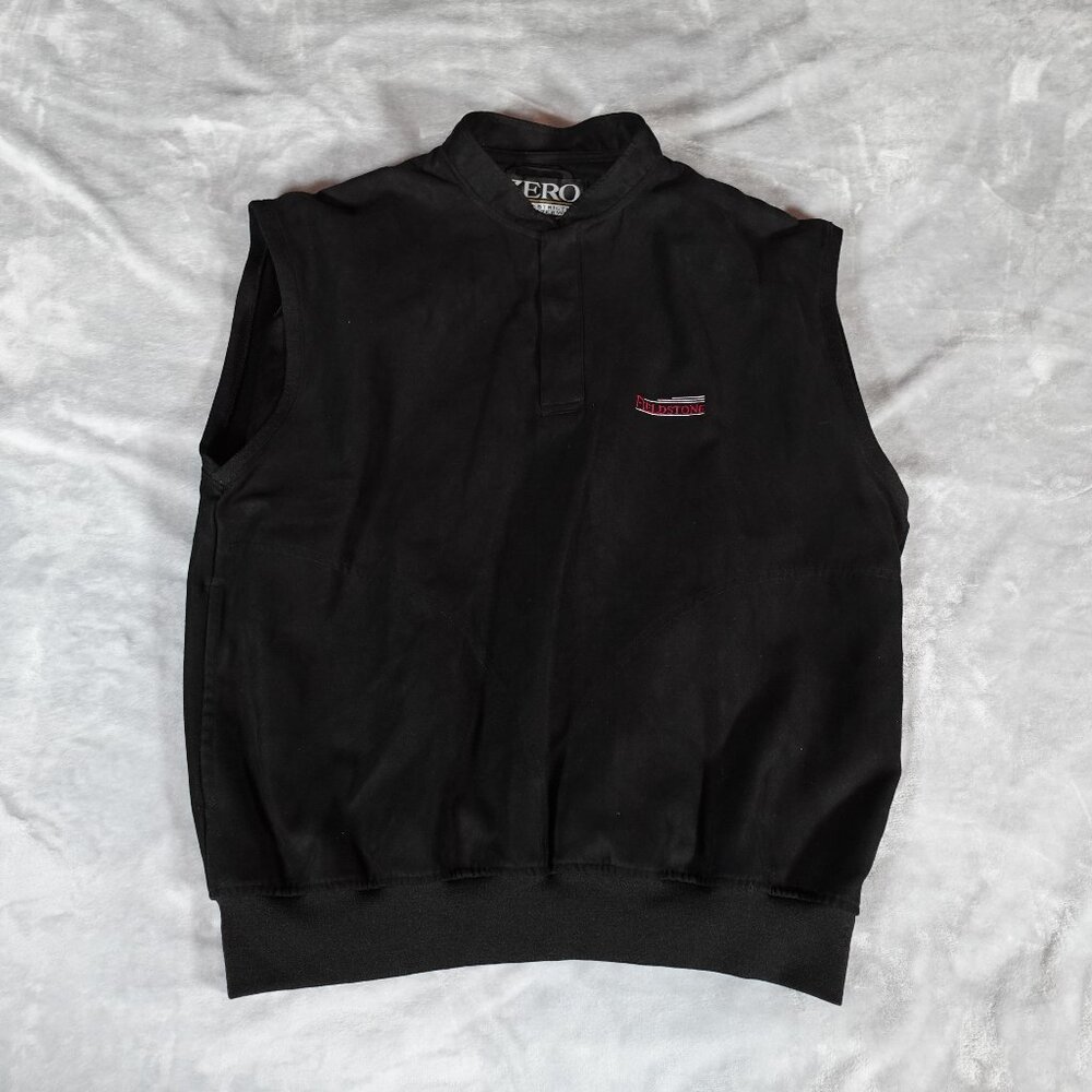 Vintage Zero Restriction 1/4 Button Vest Mens M Fieldstone Golf Club Black 90s